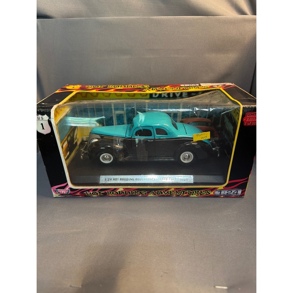 Motor Max Hot Rodding Adventures 1940 Ford Coupe 1:24 Diecast Teal Black 76600